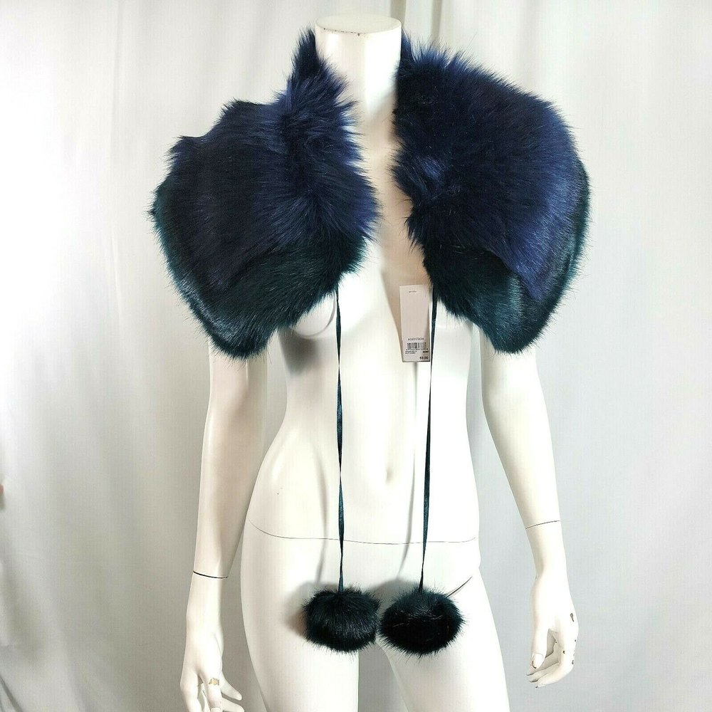 BP Navy Blue Faux Fur Scarf